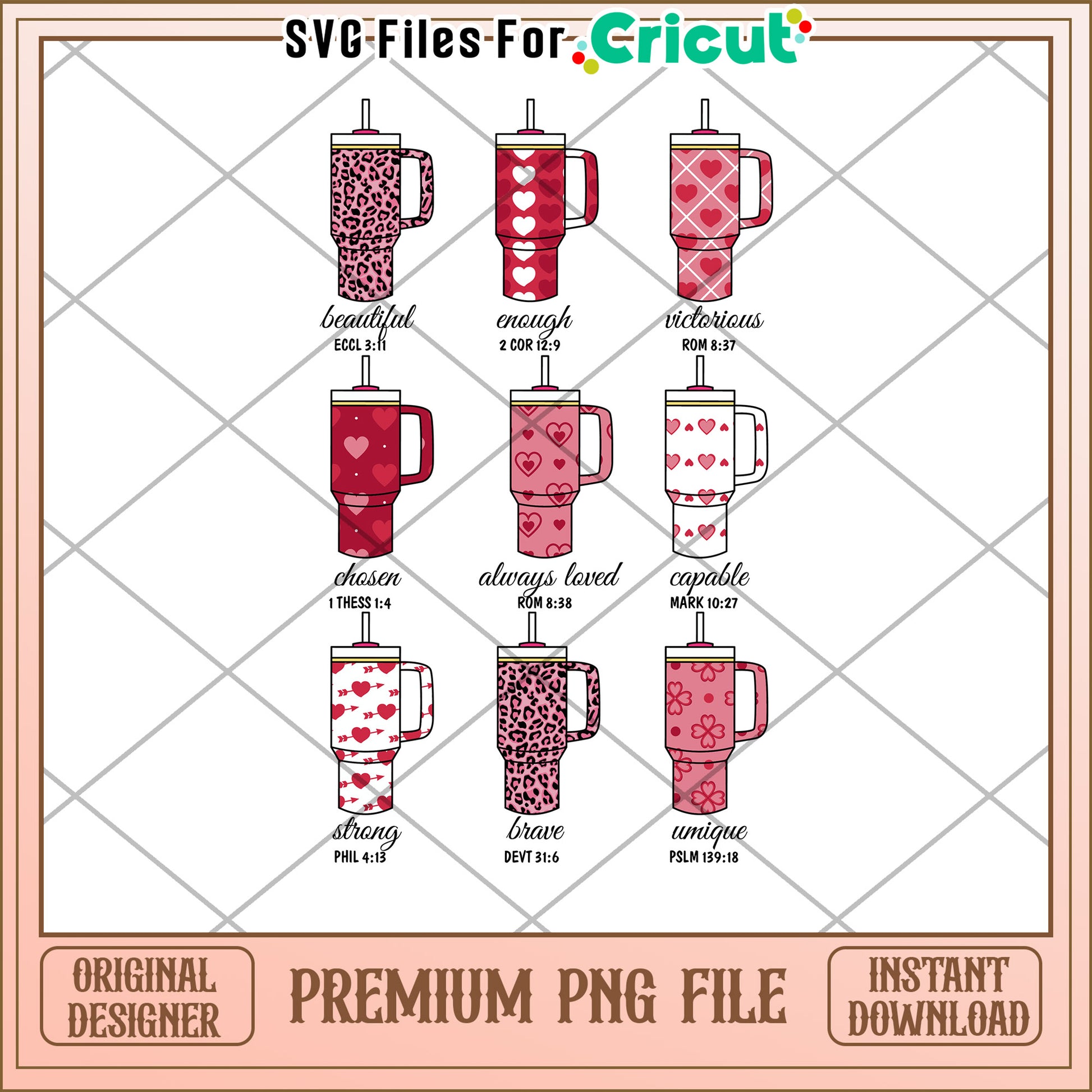 Valentine Tumblers PNG Sublimation Designs