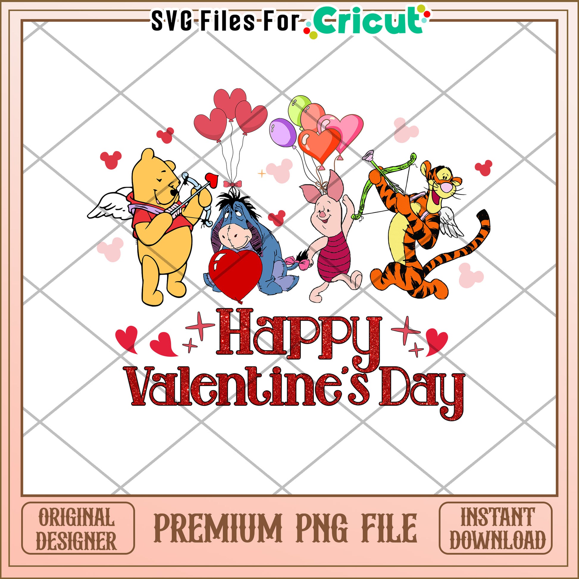 Valentine's Day Disney Friends PNG for Cricut Crafts