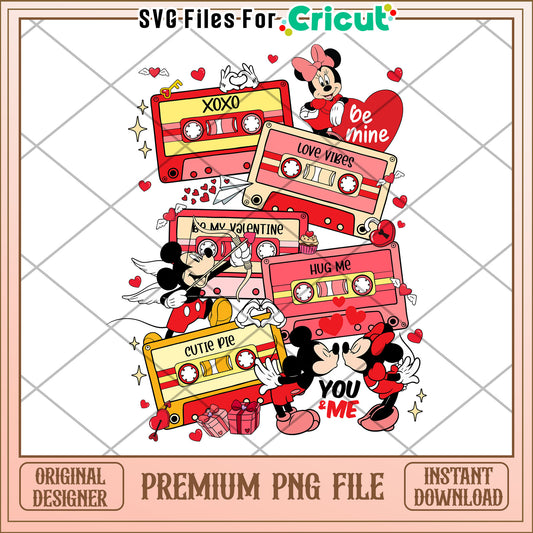 Valentine's Day PNG File with Mickey and Minnie Design