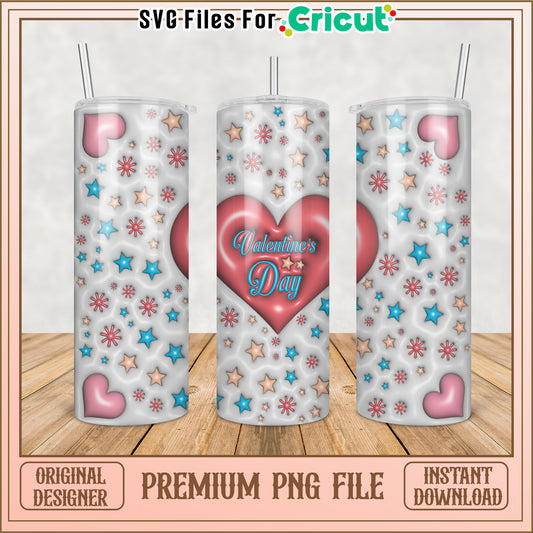 Valentine's Day Themed Tumbler Design for Cricut PNG Download
