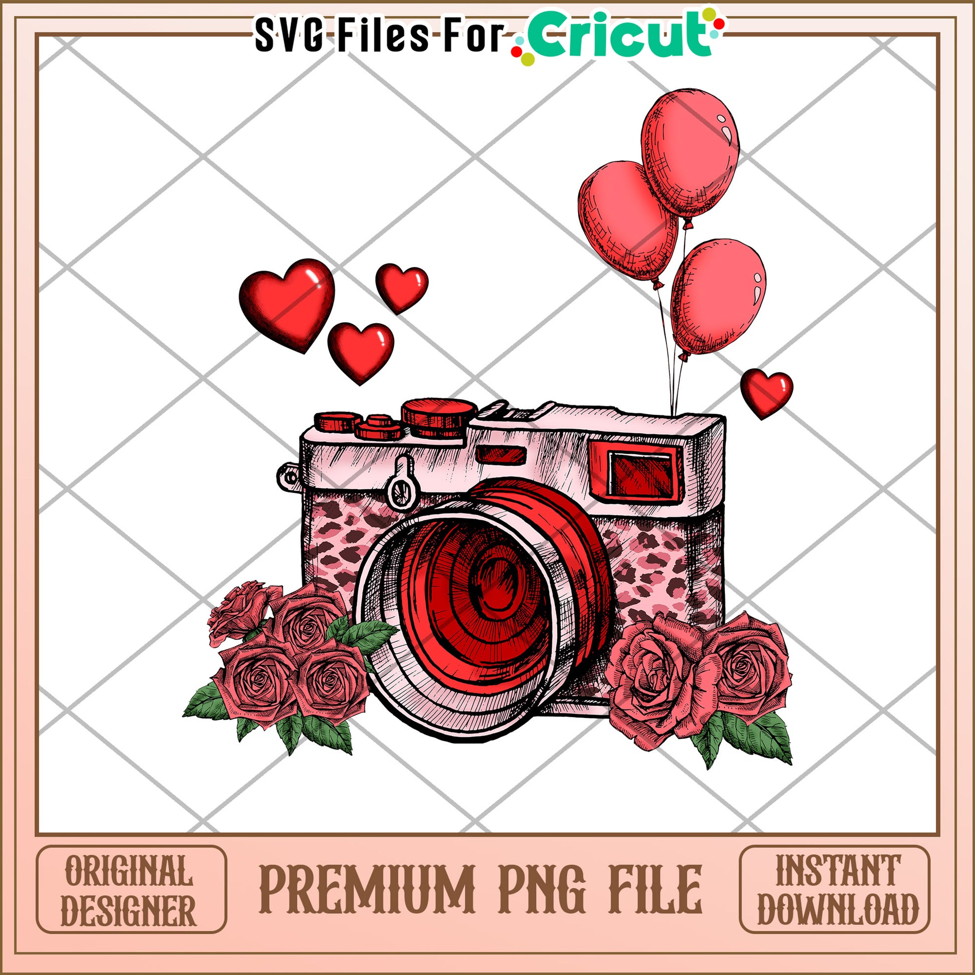 Valentines Camera PNG Cricut Design