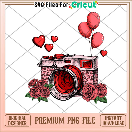 Valentines Camera PNG Cricut Design