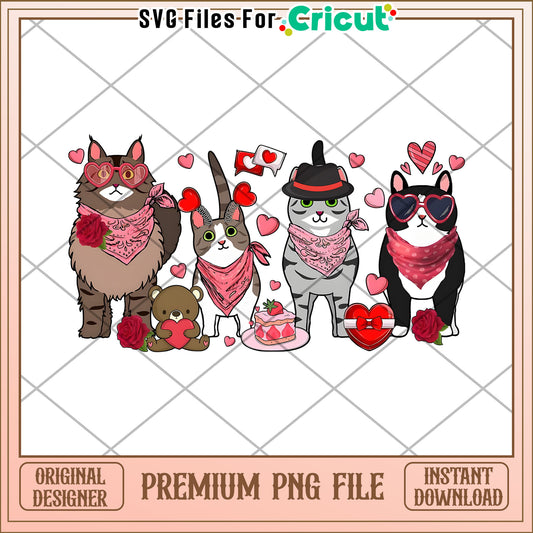 Valentines Cats PNG Download