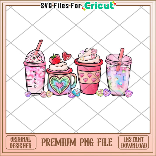 Valentines Day Drinks PNG Instant Download