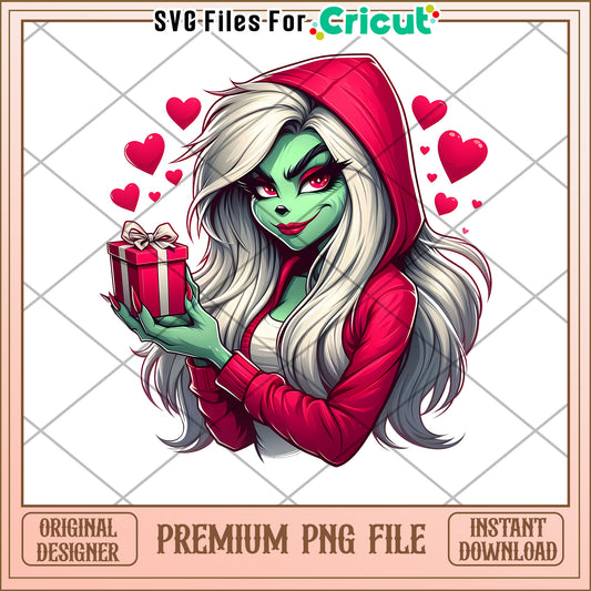 Valentines Day Girl PNG Sublimation Design