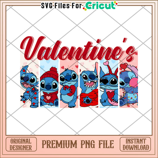 Valentines Day Stitch PNG File for Crafts Download