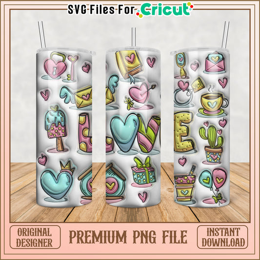 Valentines Day Tumbler PNG Design