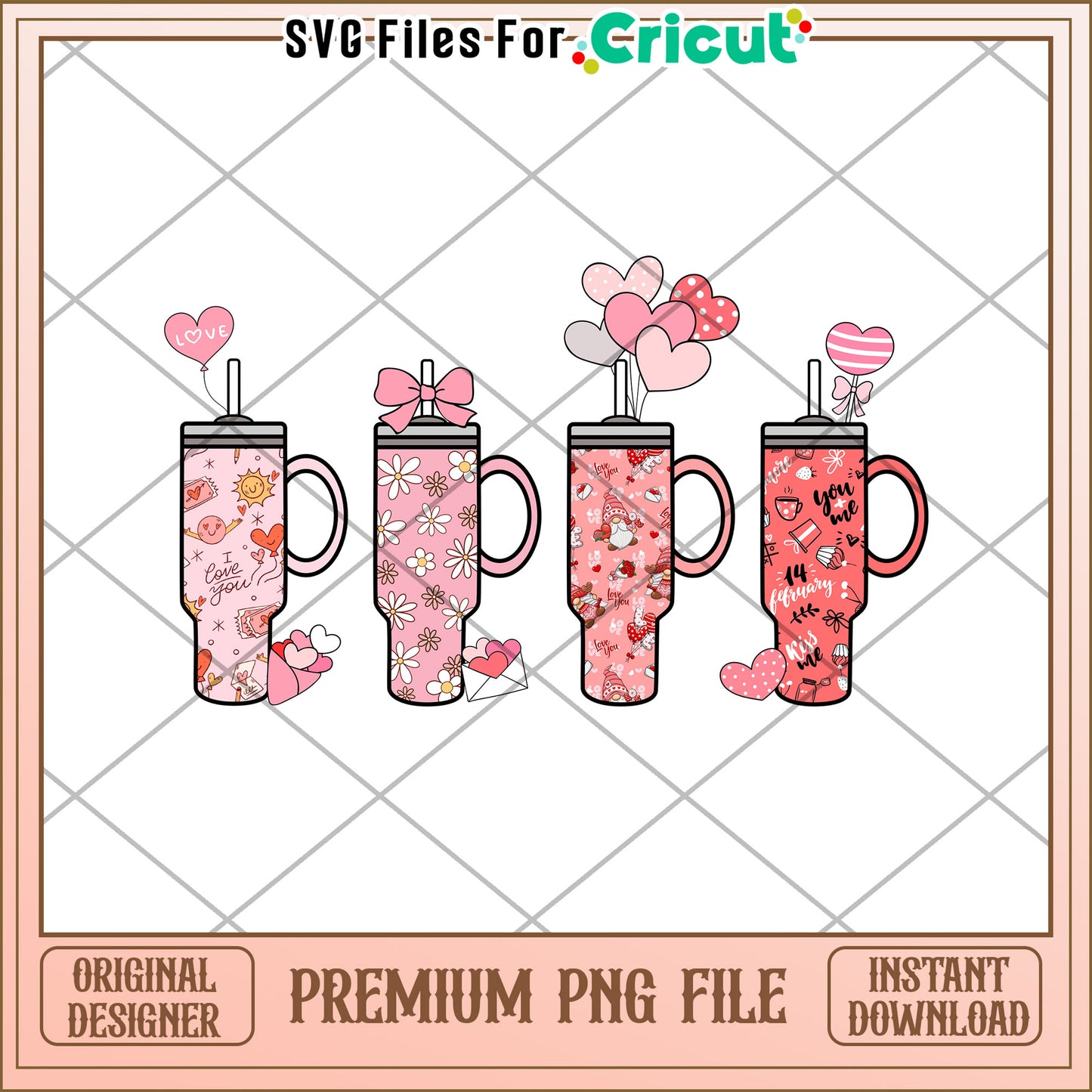 Valentines Day Tumbler PNG Designs