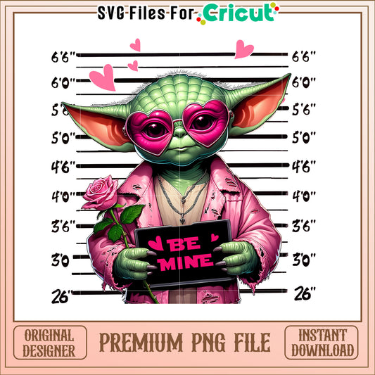 Valentines Day Yoda Mugshot PNG