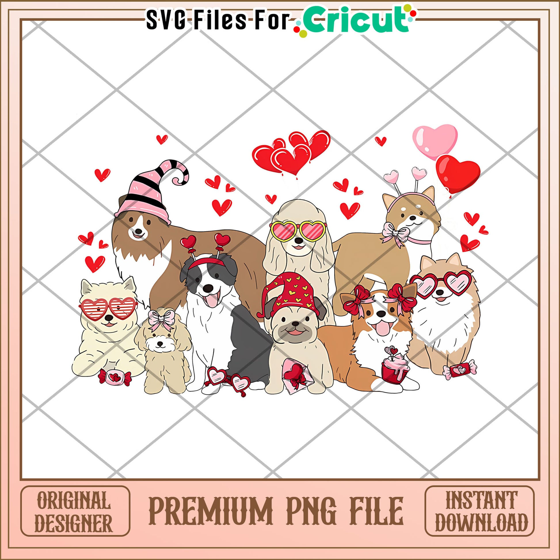 Valentines Dogs PNG Cute Puppy Design