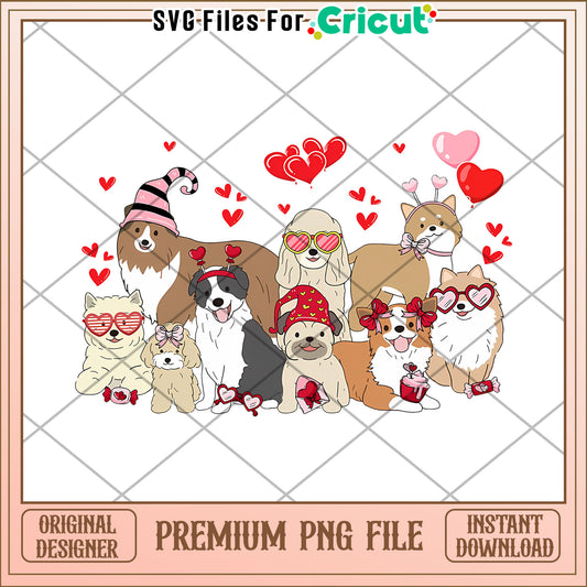 Valentines Dogs PNG Cute Puppy Design
