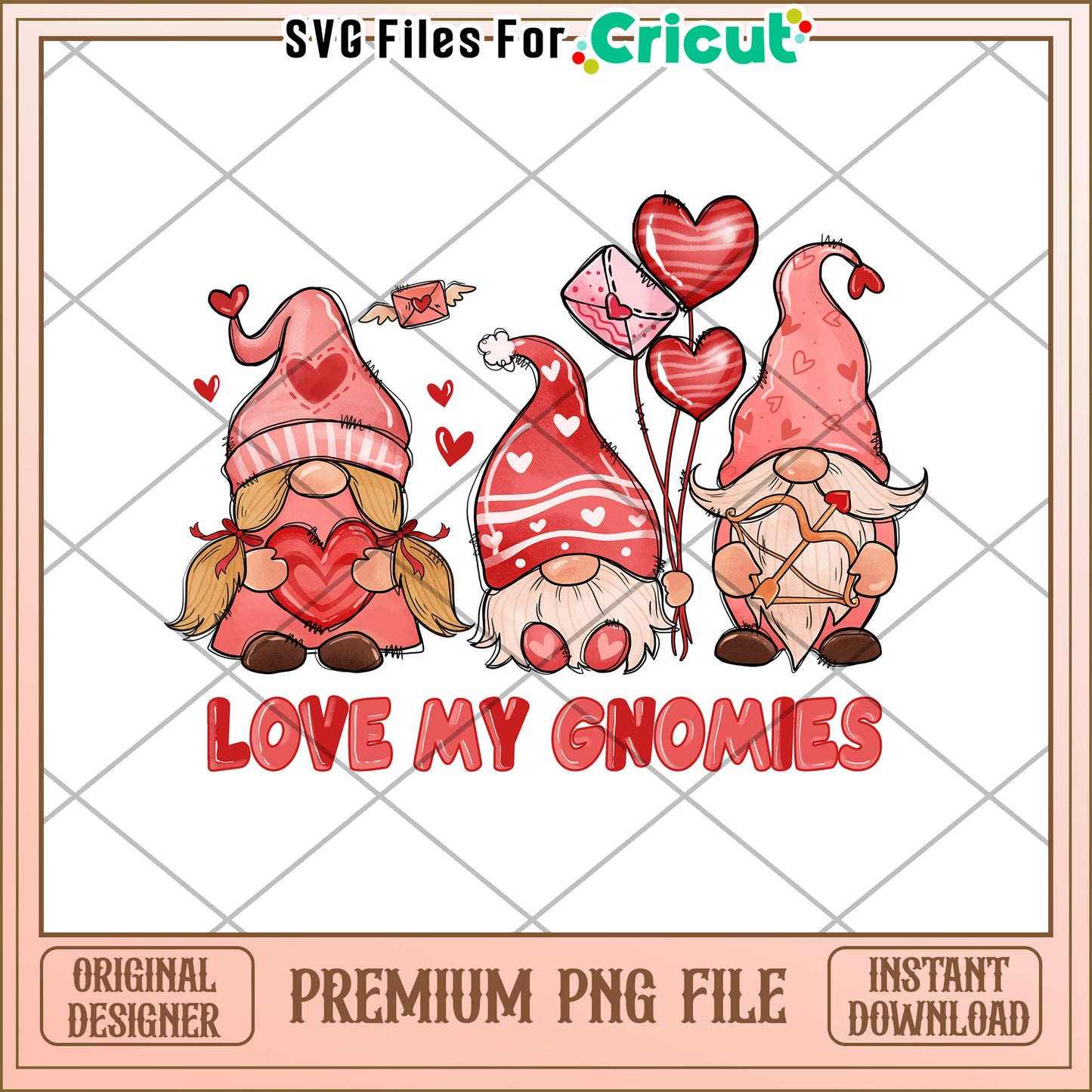 Valentines Gnomes PNG Design