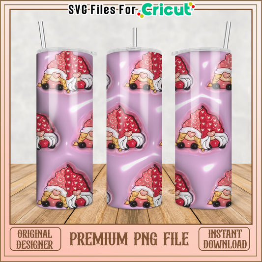 Valentines Gnomes Tumbler PNG