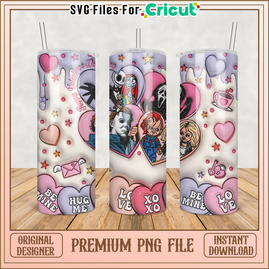 Valentines Horror Movie Tumbler PNG