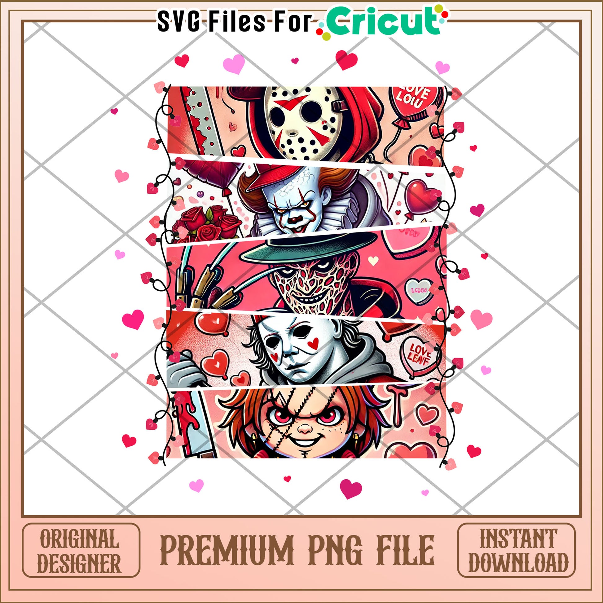 Valentines Horror PNG Sublimation Design
