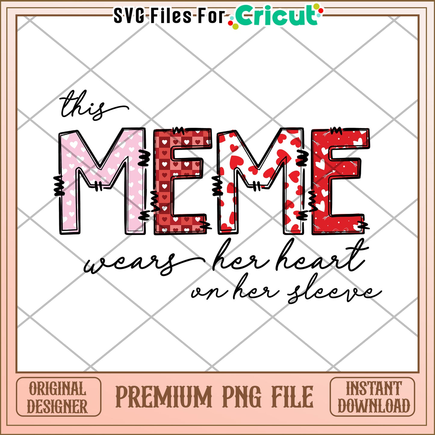 Valentines Meme PNG Heart Sleeve Design