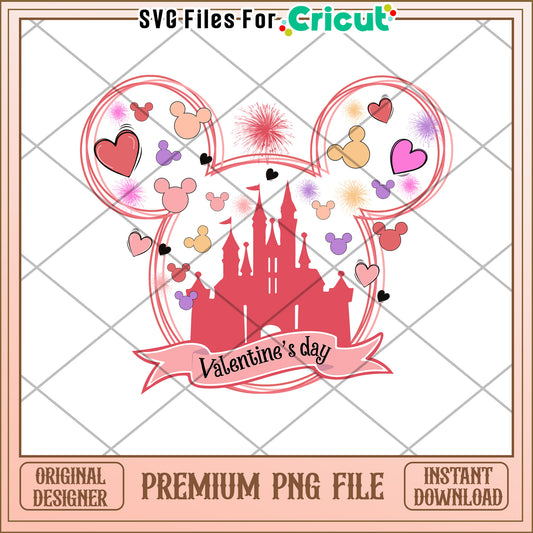 Valentines Mickey Mouse Castle PNG