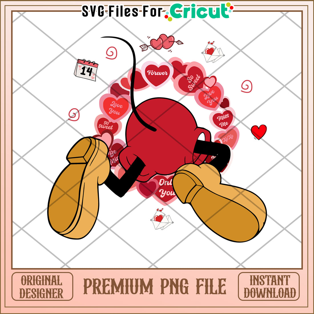 Valentines Mickey Mouse PNG Cricut File – svg files for cricut