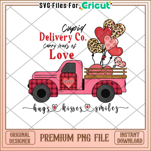 Valentines Truck PNG Love Delivery Design