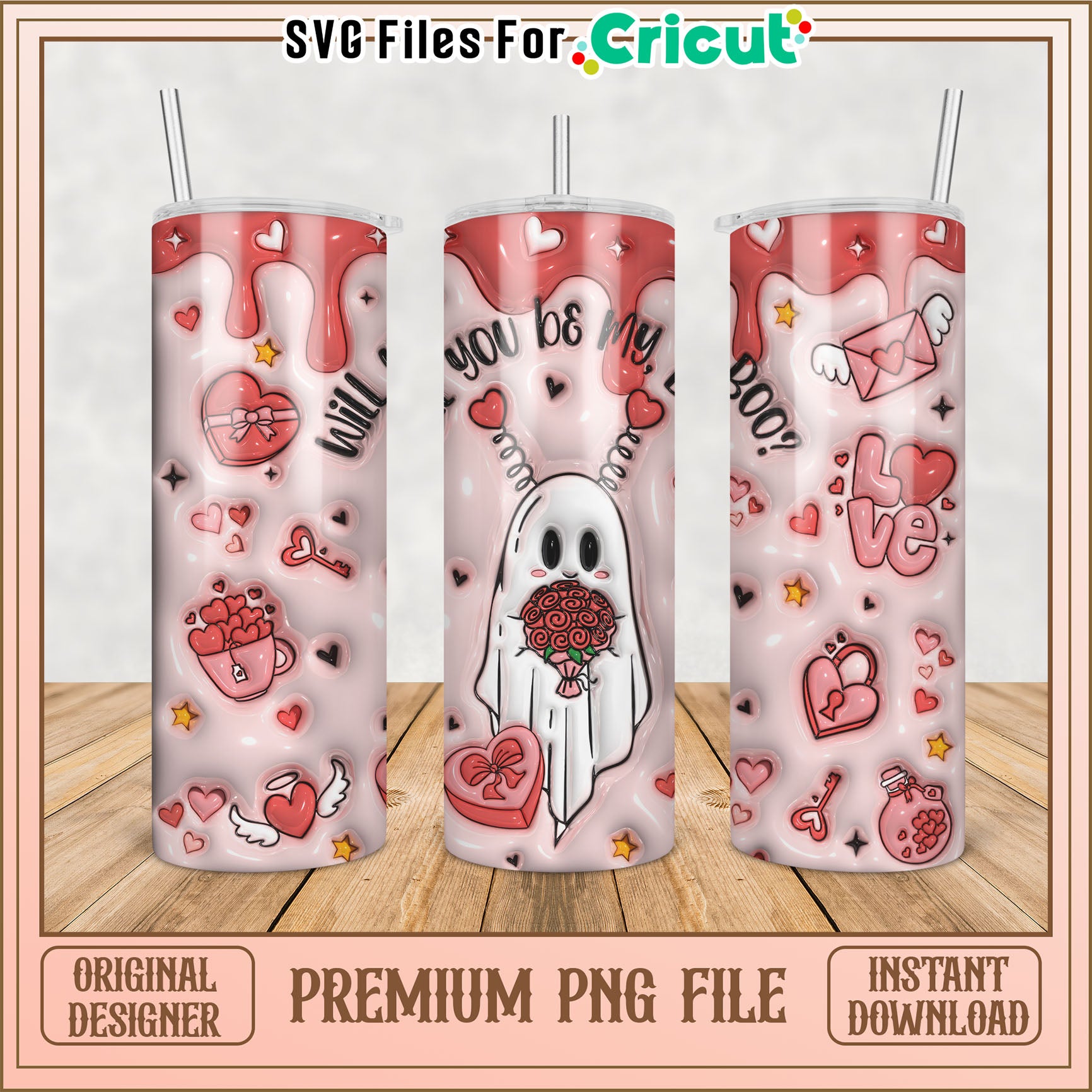Valentines Tumbler PNG Design