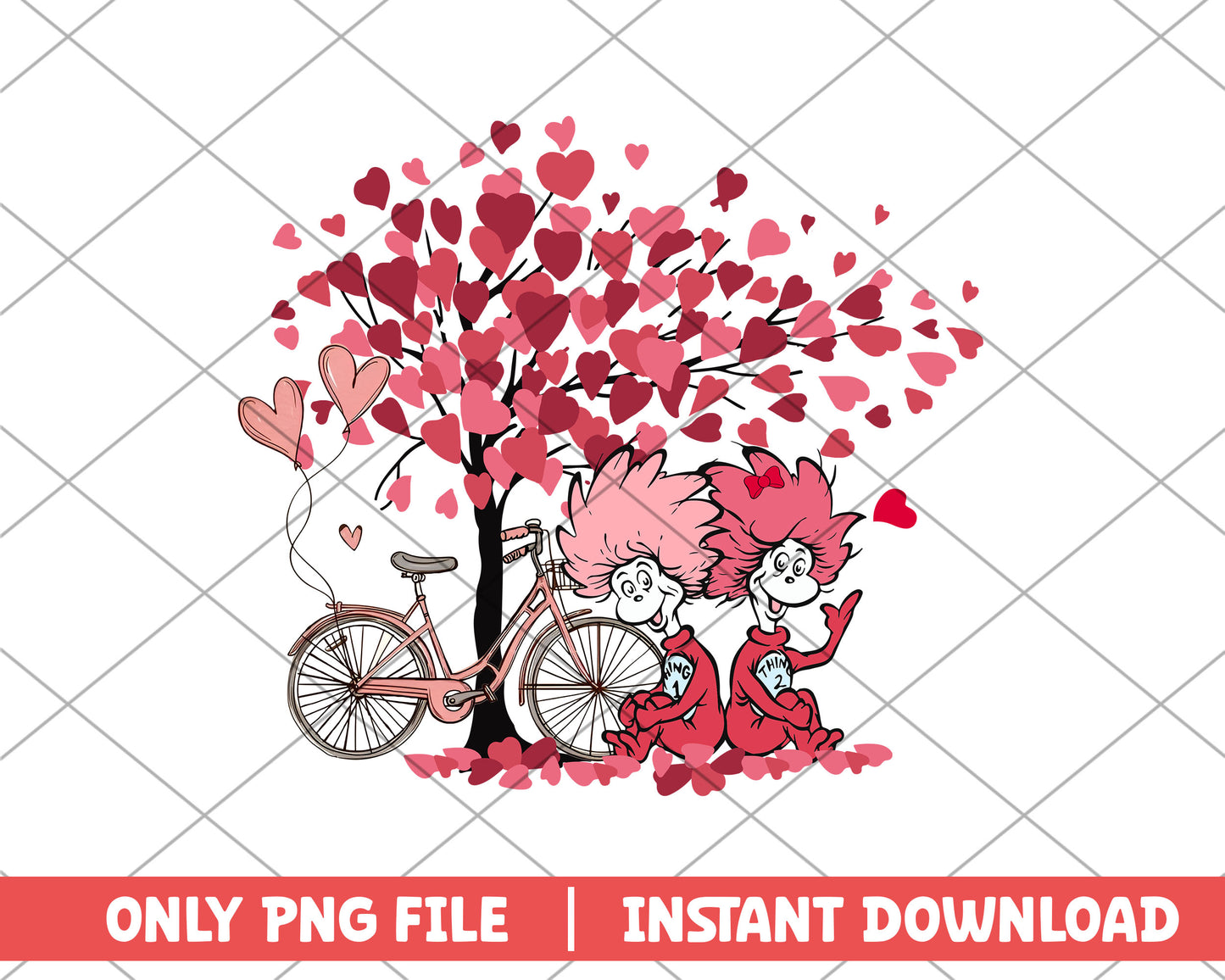 Valentine tree and thing 1 thing 2 png 