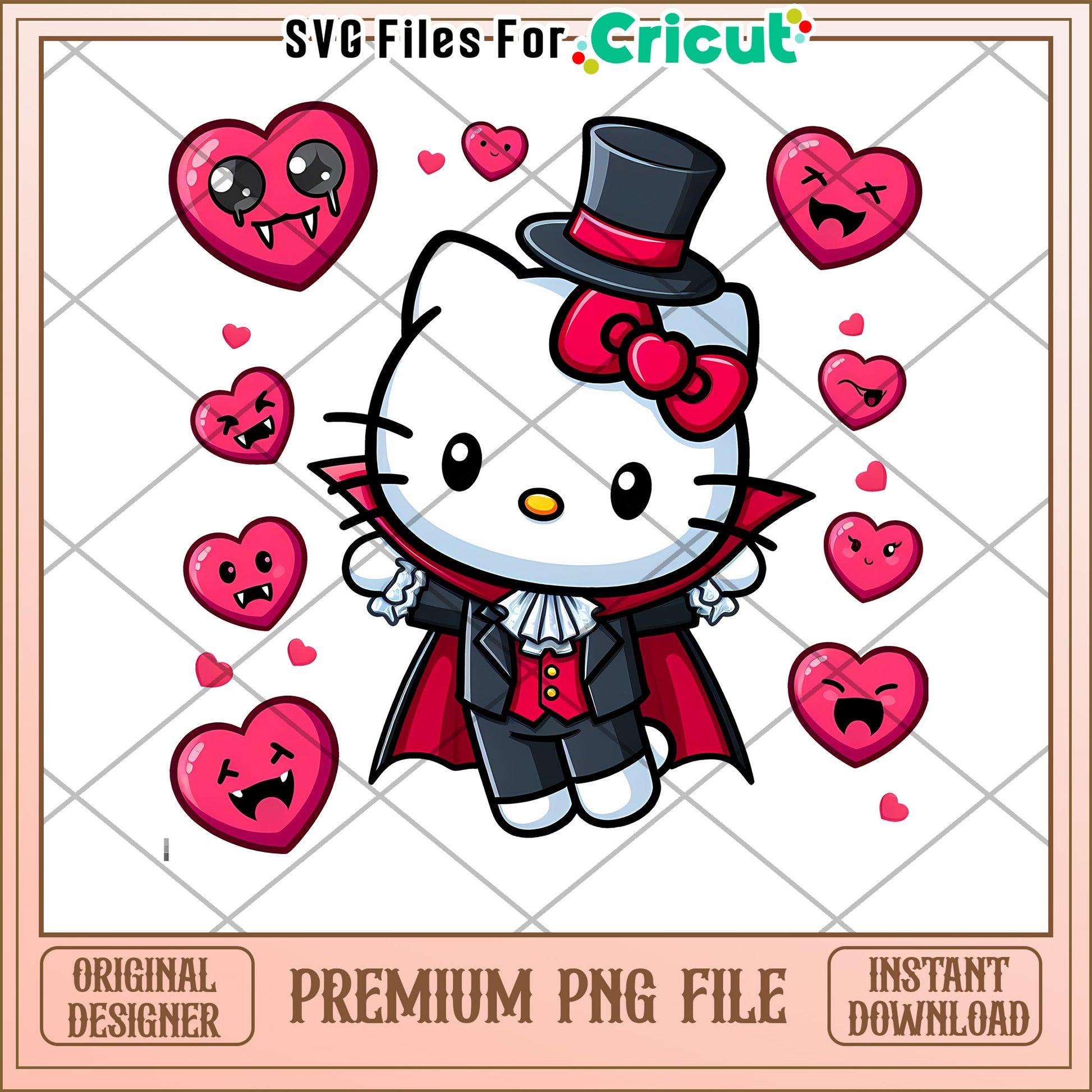 Vampire Hello Kitty PNG Cricut File