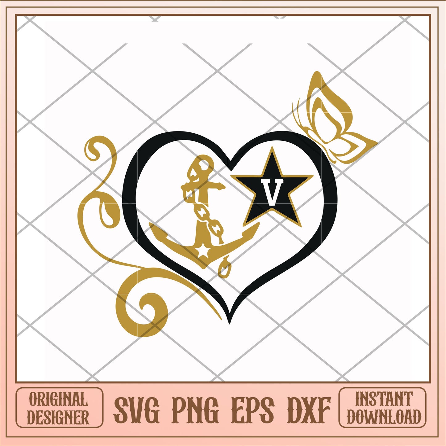 Vanderbilt Commodores heart shape svg, heart shape svg, ncaa svg