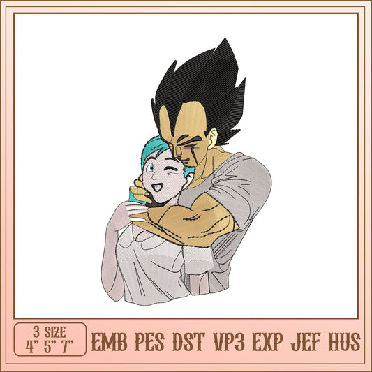 Vegeta Bulma Embroidery Design