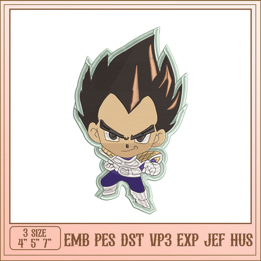 Vegeta Embroidery Design - EMB PES DST VP3