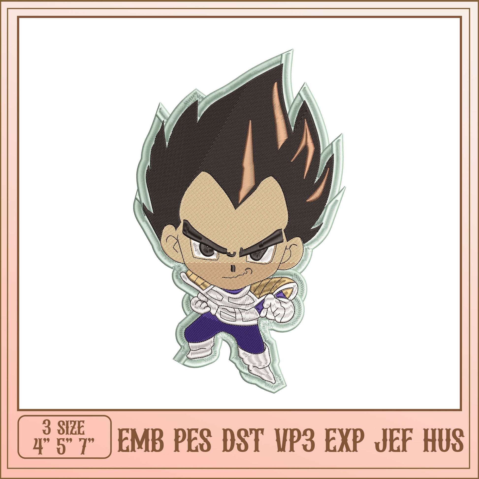 Vegeta Embroidery Design Patch