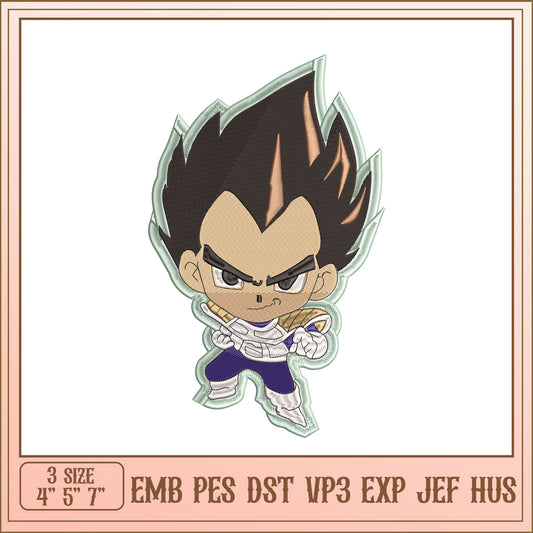 Vegeta Embroidery Design Patch