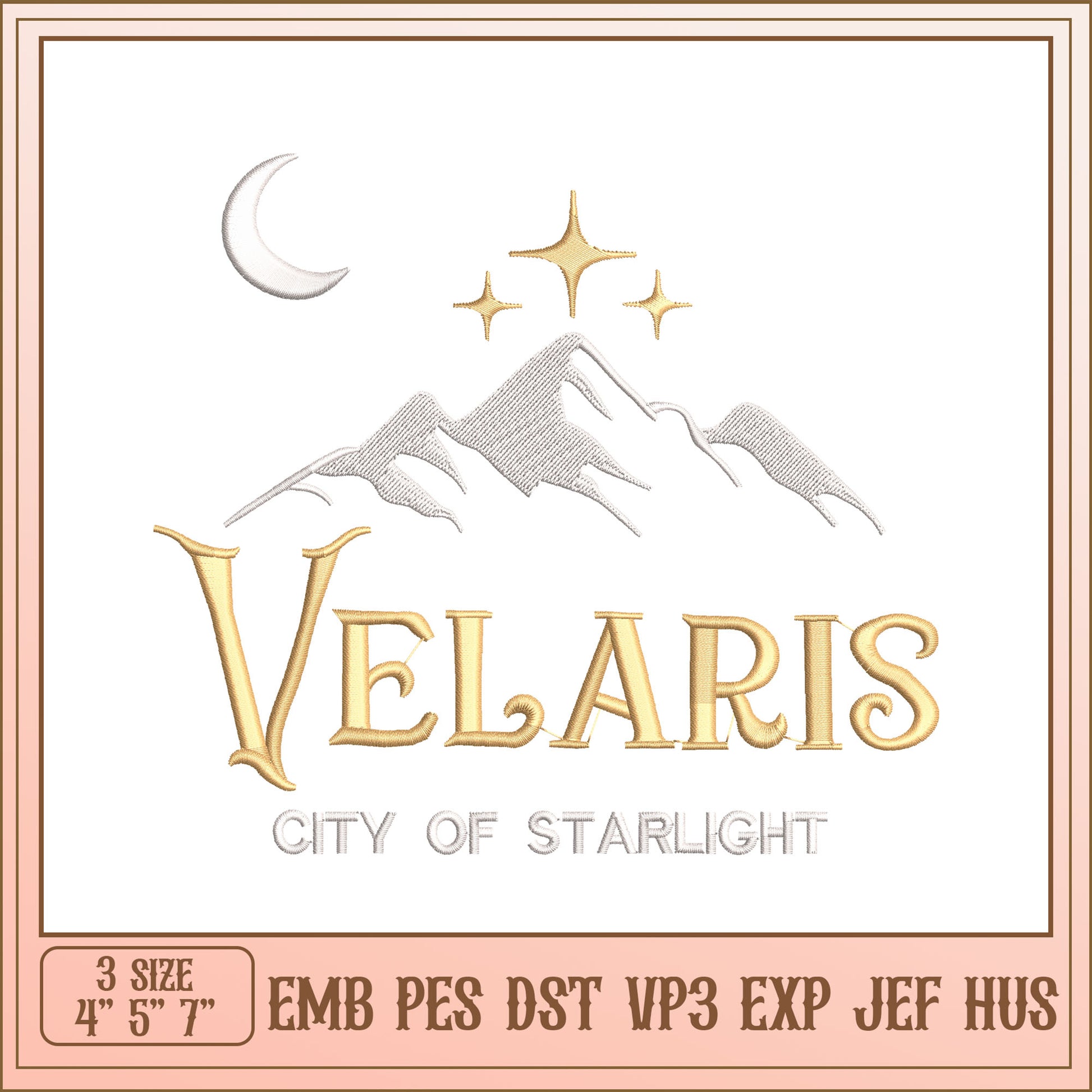Velaris Embroidery Design City of Starlight