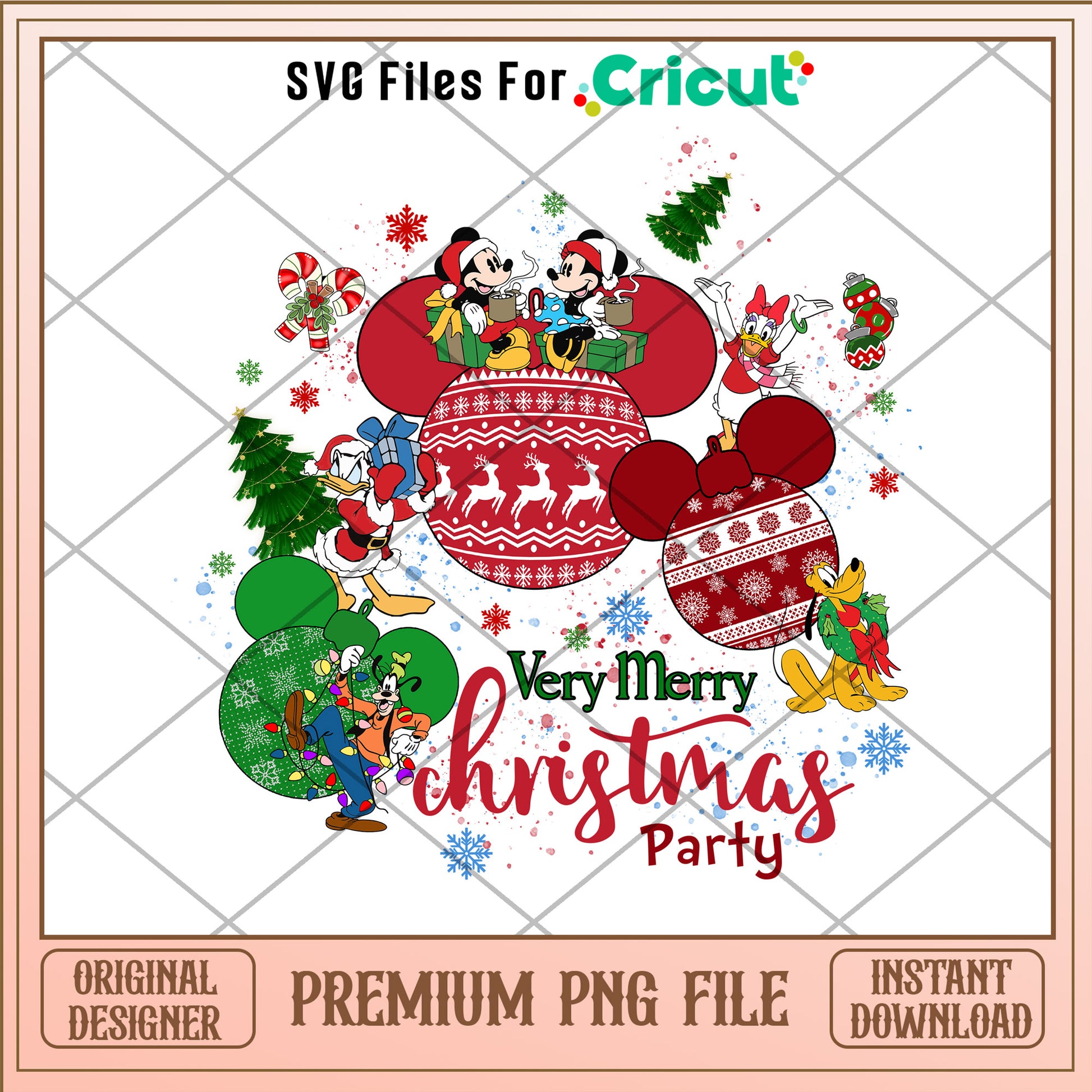 Very merry christmas party png, mickey and friends png