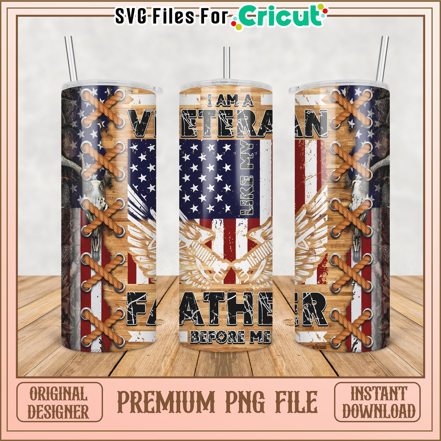 Veteran Father Tumbler PNG Design