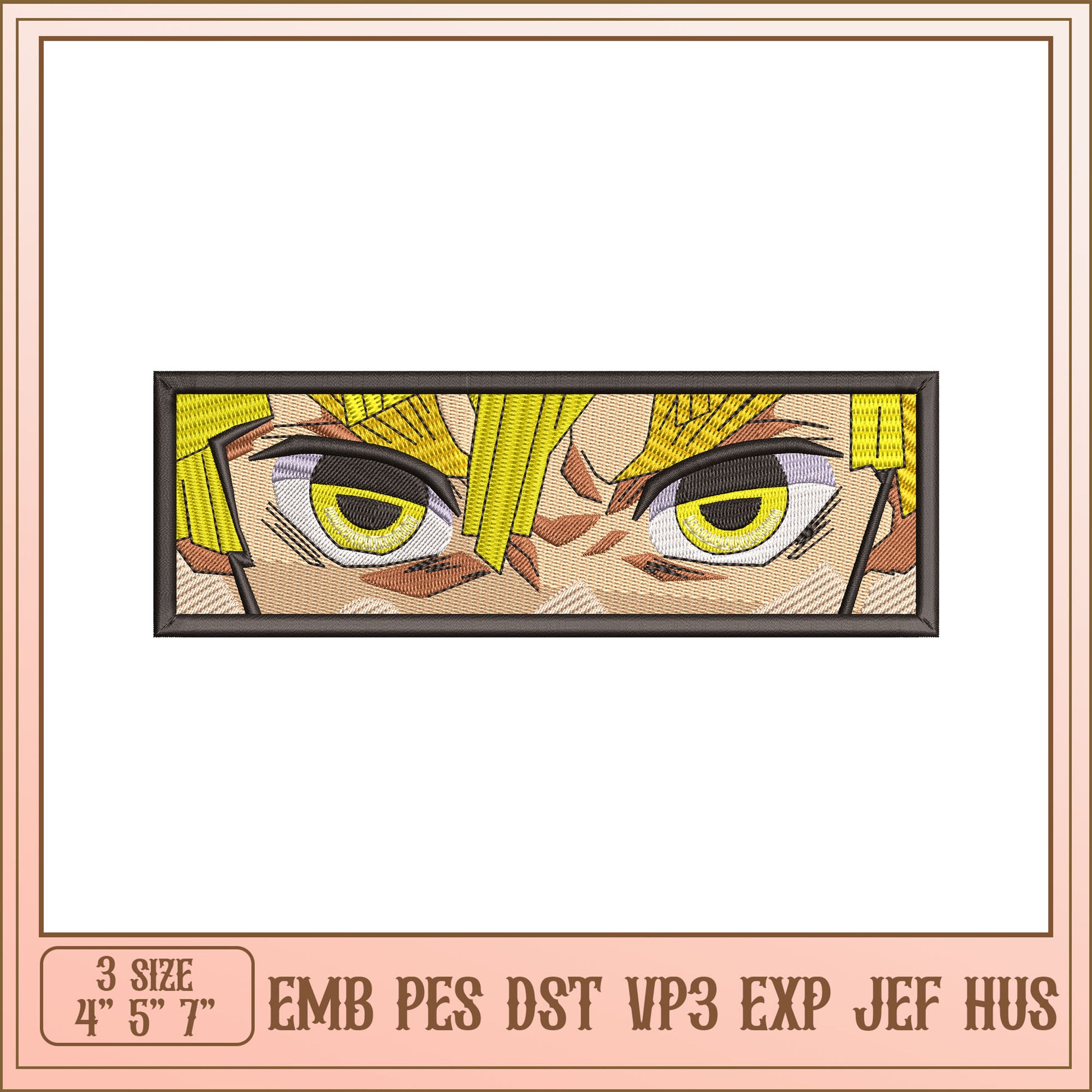 Vibrant Anime Eyes Embroidery Design for Creative Projects
