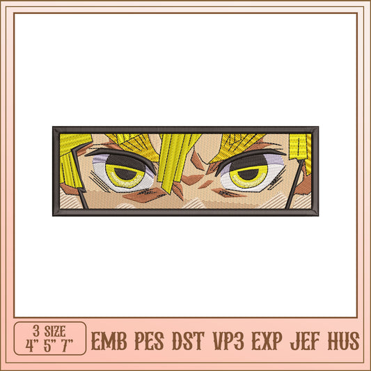 Vibrant Anime Eyes Embroidery Design for Creative Projects