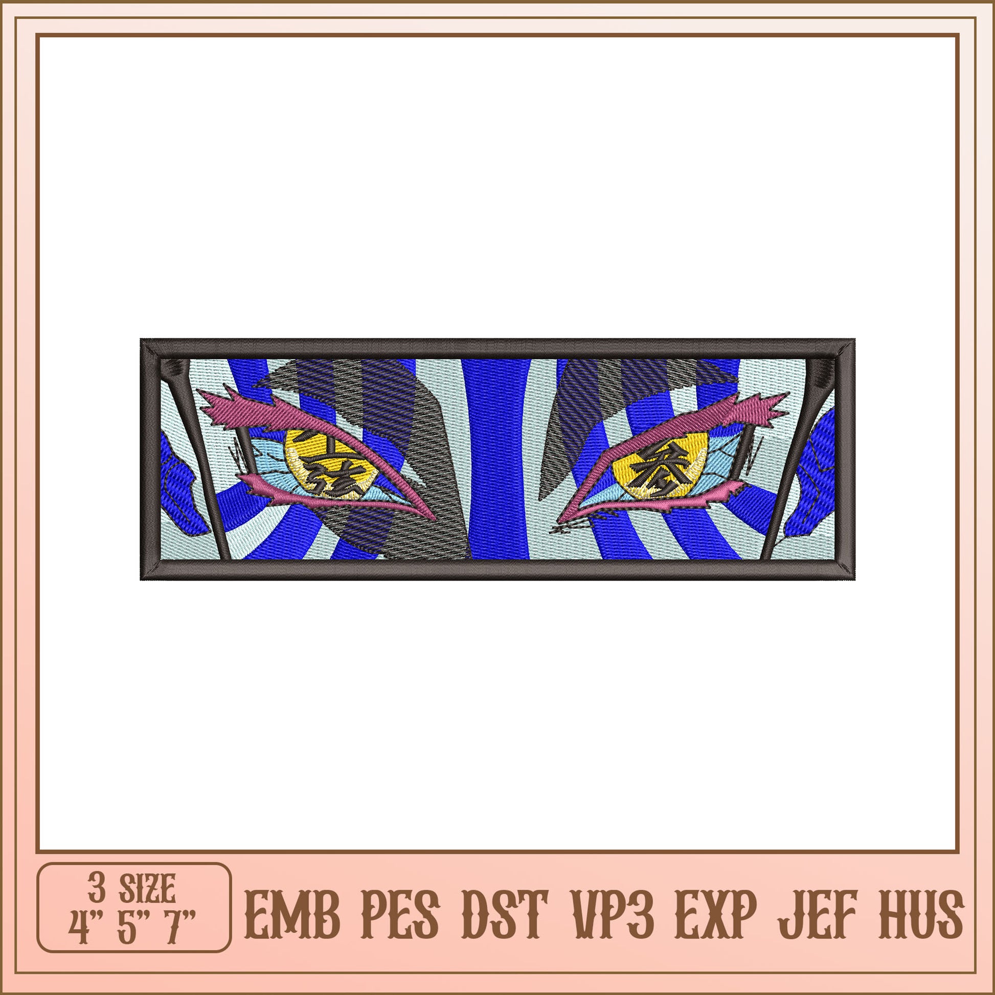 Vibrant Cat Eyes Embroidery Design in Multiple Formats and Sizes
