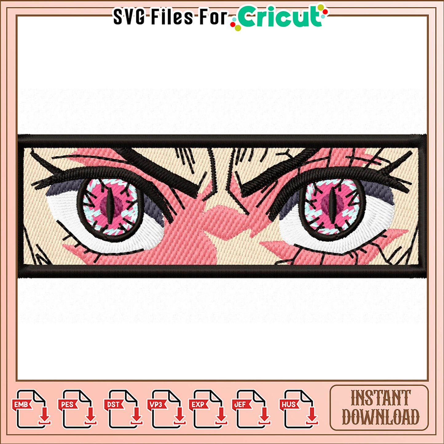 Vibrant Eye Embroidery Design Instant Download File