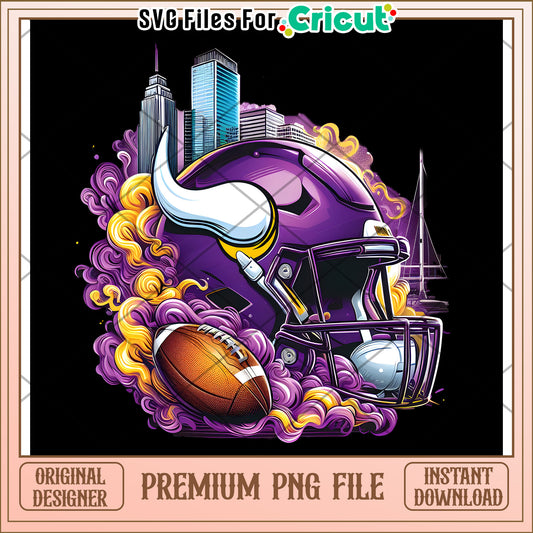 Viking Football Helmet Design, premium PNG file for Cricut crafts