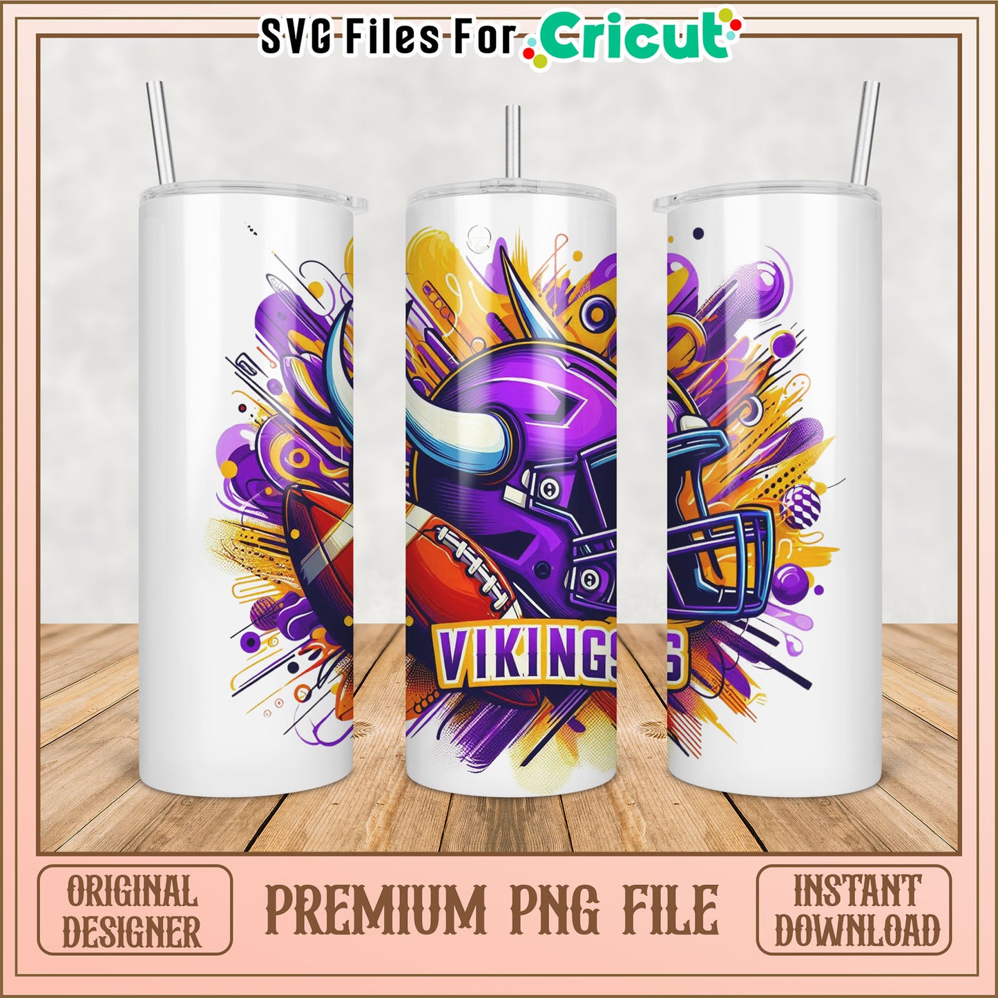 Viking Themed Tumbler PNG Design for Cricut Lovers Instant Download