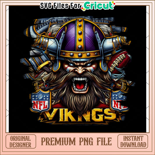 Viking Warrior PNG File for Cricut, Download Premium Design Today