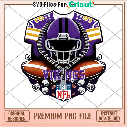 Vikings Football Team PNG File for Cricut, Unique Design Instant Download