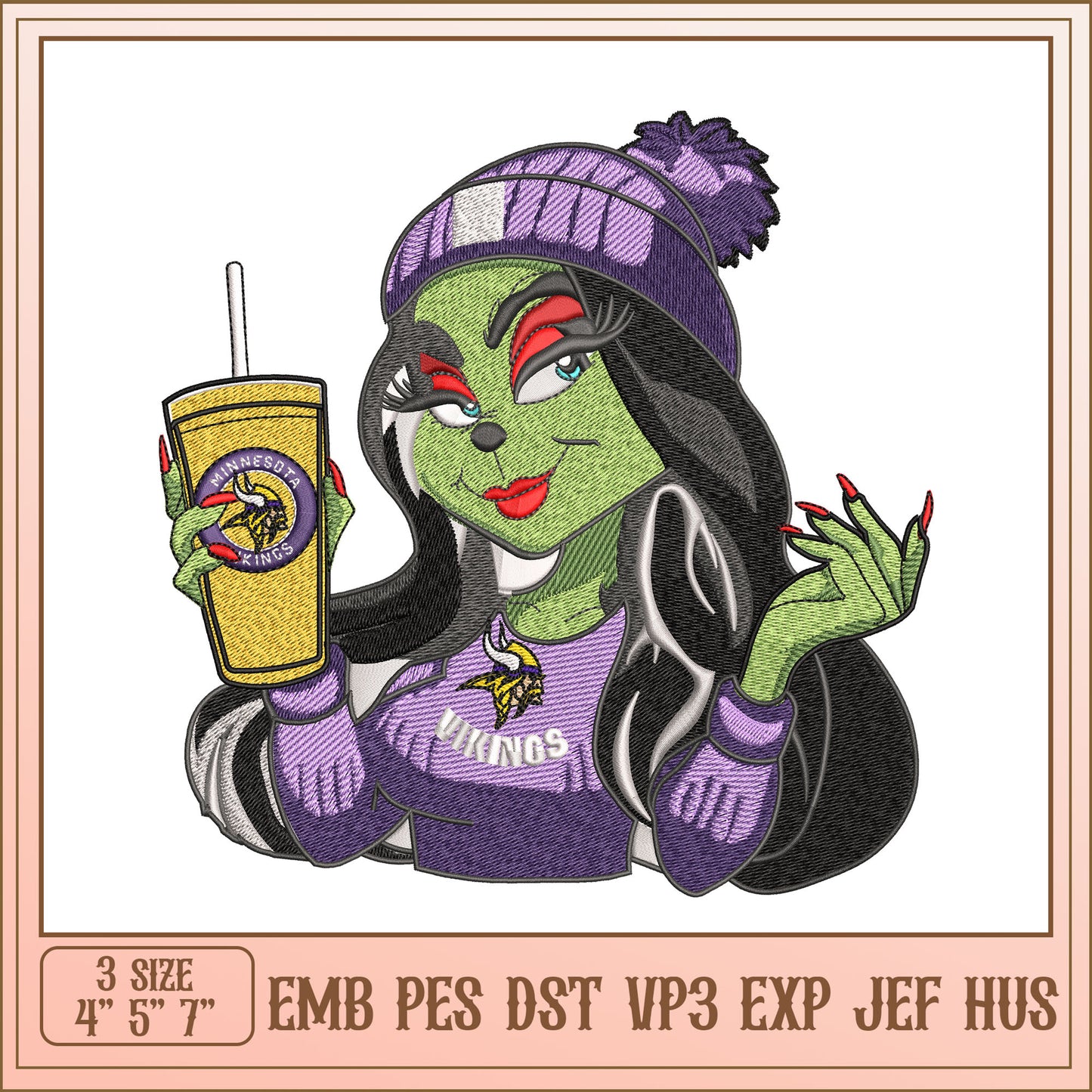 Vikings Girl Embroidery Design - EMB PES DST VP3
