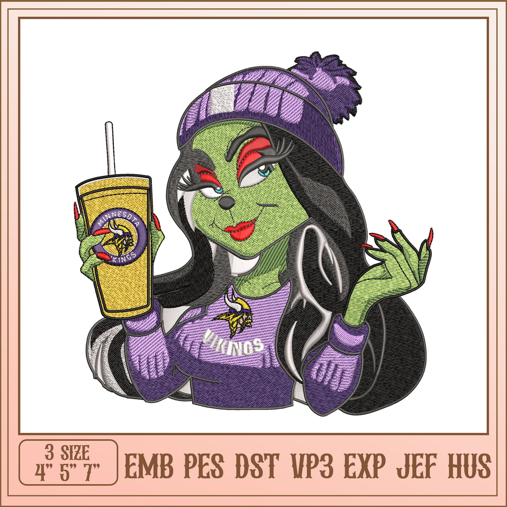 Vikings Girl Embroidery Design - EMB PES DST VP3