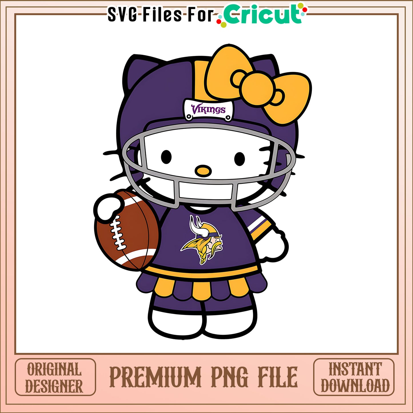 Vikings Hello Kitty helmet png, Minnesota Vikings png, NFL png
