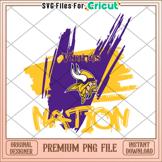 Vikings Nation Fan Art Design, Premium PNG for Cricut Projects