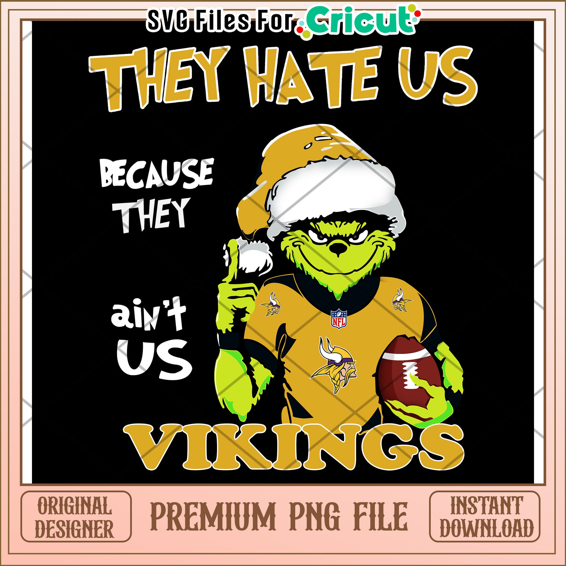 Vikings They Hate Us design for Cricut, fun football themed PNG file