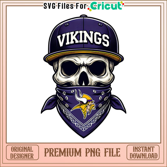 Vikings team skull bandana png, Minnesota Vikings png, NFL png