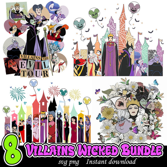 Disney Villains Wicked Bundle svg, Halloween witch bundle