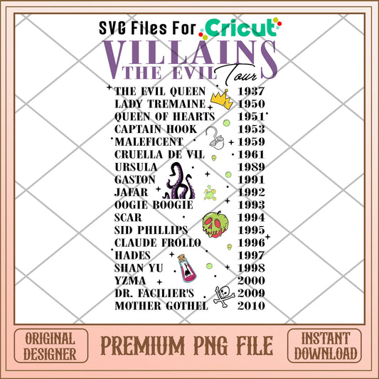 Villains the evil tour png, evil tour png, halloween png